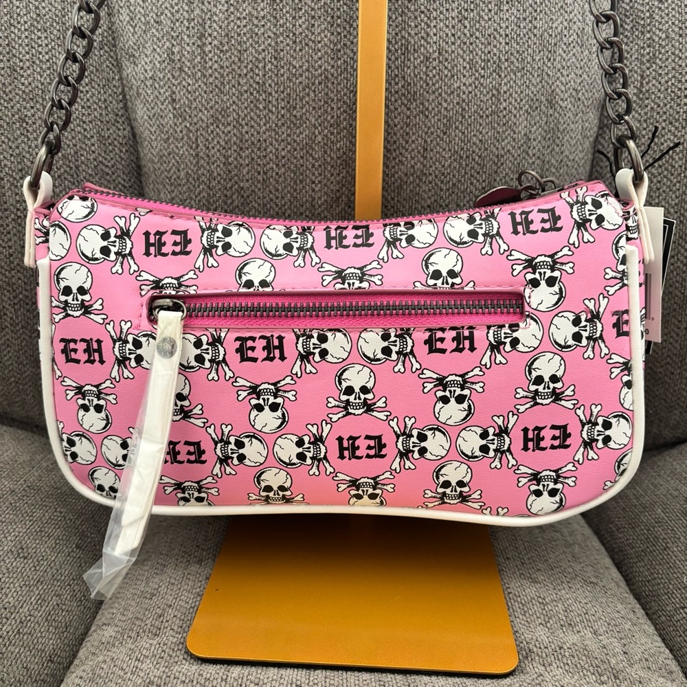 Ed Hardy Pink Skull Shoulder Bag • Y2K Tattoo Style • NWT - Picture 9 of 13
